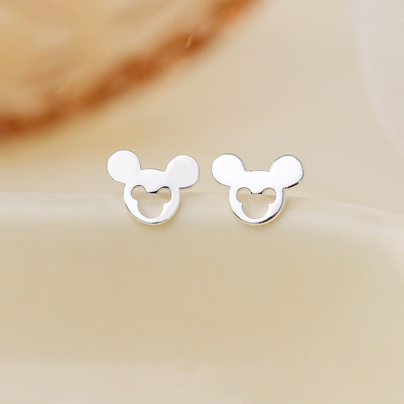 Simple Style Flower Snowflake Notes Sterling Silver Ear Studs 1 Pair