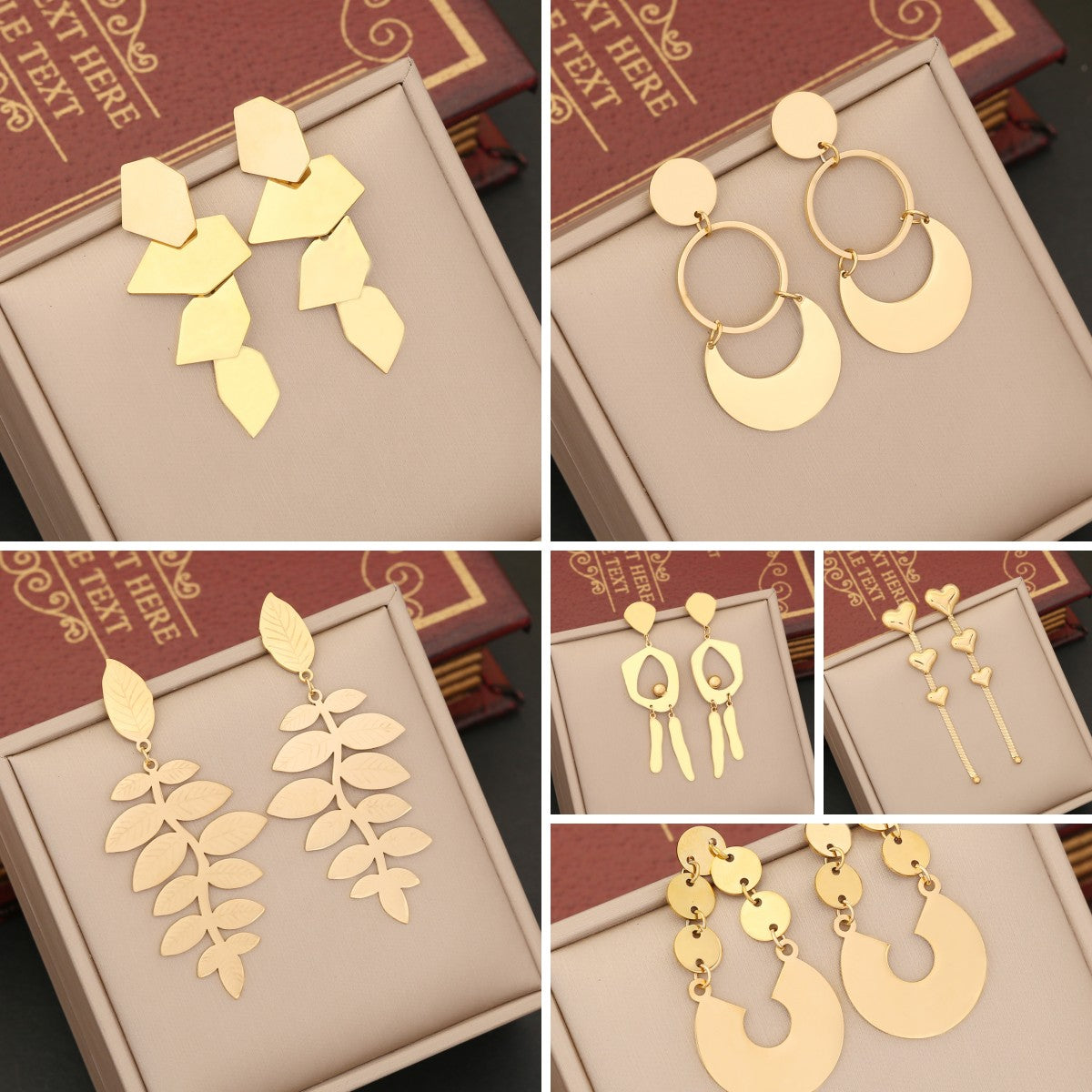 1 Pair Elegant Basic Leaf Heart Shape Plating Stainless Steel Drop Earrings