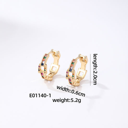 1 Pair Casual Vintage Style Simple Style Geometric Trapezoid Inlay Copper Zircon Earrings