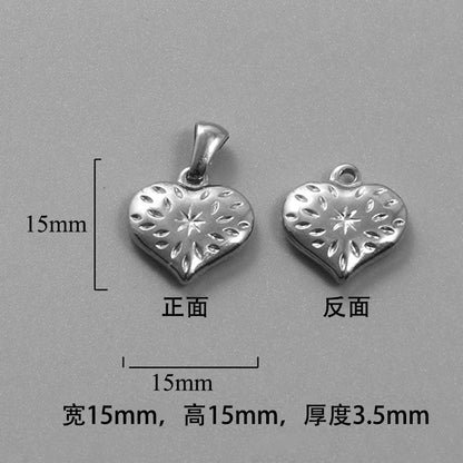 1 Piece Titanium Steel Portrait Cross Heart Shape Polished Pendant