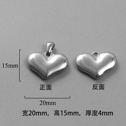 1 Piece Titanium Steel Portrait Cross Heart Shape Polished Pendant