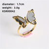 Casual Vintage Style Butterfly Copper Butterfly Inlay Glass Open Rings