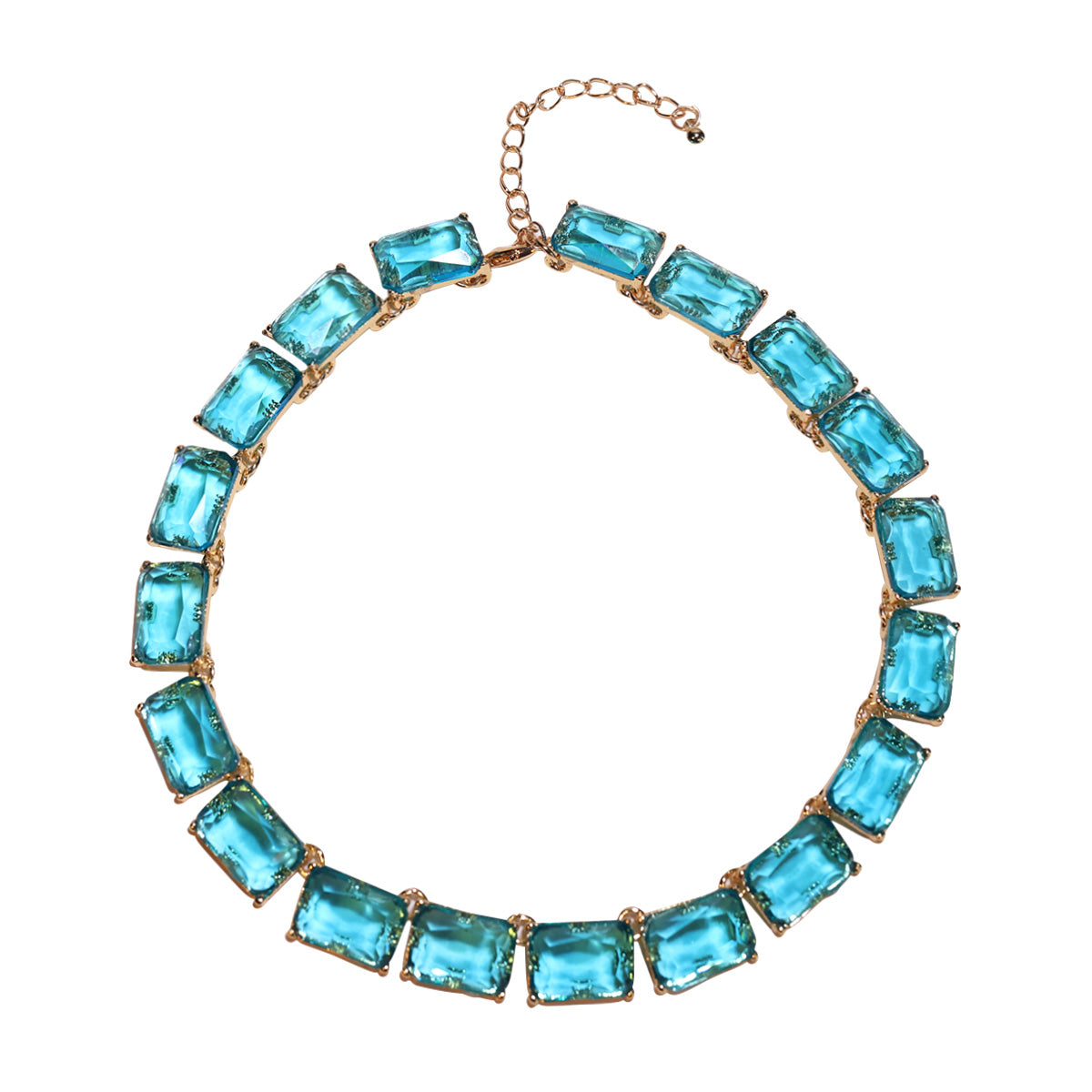 Luxurious Simple Style Shiny Geometric Alloy Inlay Resin Women's Necklace