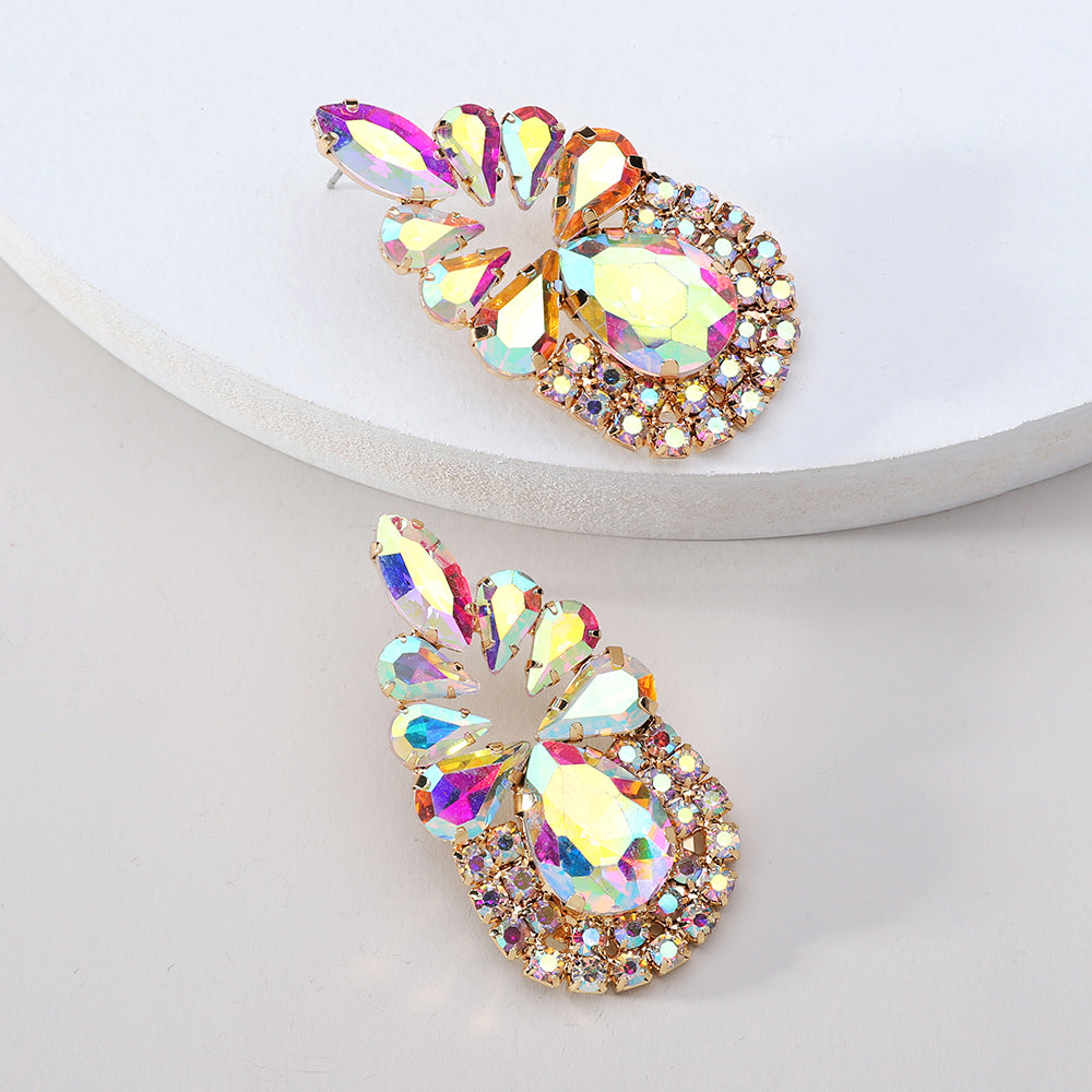 1 Pair Lady Water Droplets Artificial Gemstones Women's Drop Earrings