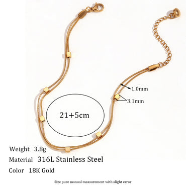 Basic Simple Style Classic Style Solid Color Stainless Steel Plating 18k Gold Plated Women's Anklet