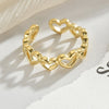 Elegant Simple Style Heart Shape Stainless Steel Plating 14k Gold Plated Open Rings