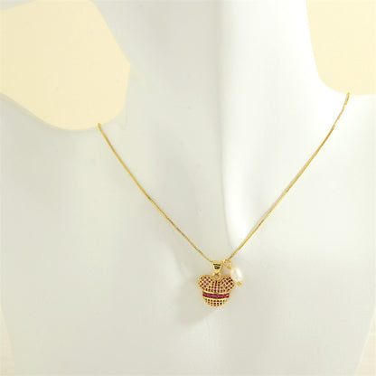 Cute Simple Style Little Bear Copper 18k Gold Plated Zircon Pendant Necklace In Bulk