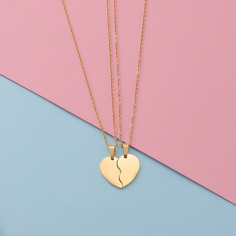 Simple Style Heart Shape Titanium Steel Necklace