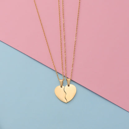 Simple Style Heart Shape Titanium Steel Necklace