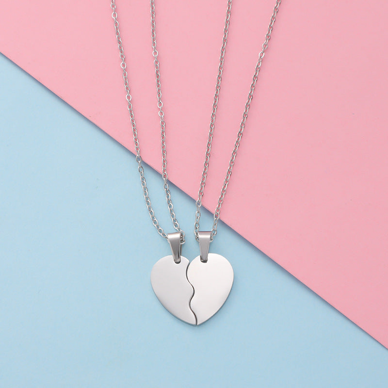 Simple Style Heart Shape Titanium Steel Necklace