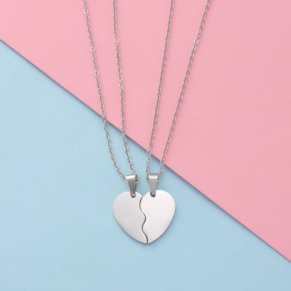 Simple Style Heart Shape Titanium Steel Necklace