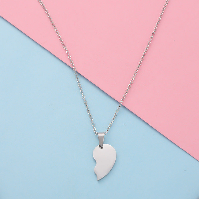 Simple Style Heart Shape Titanium Steel Necklace