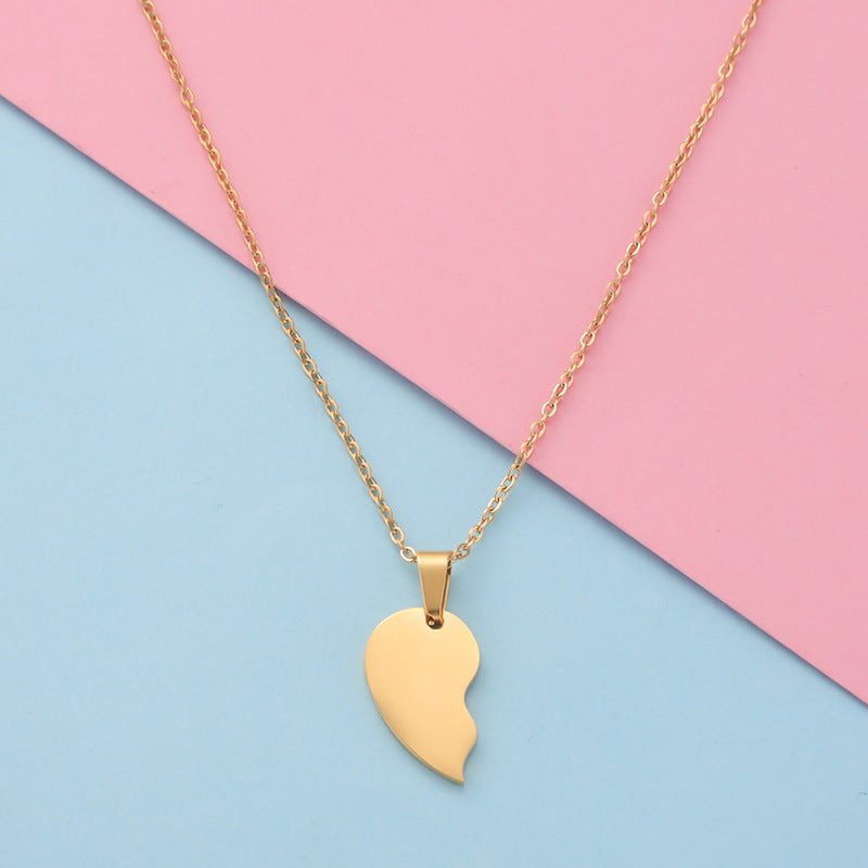 Simple Style Heart Shape Titanium Steel Necklace