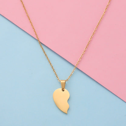 Simple Style Heart Shape Titanium Steel Necklace