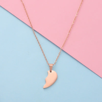 Simple Style Heart Shape Titanium Steel Necklace