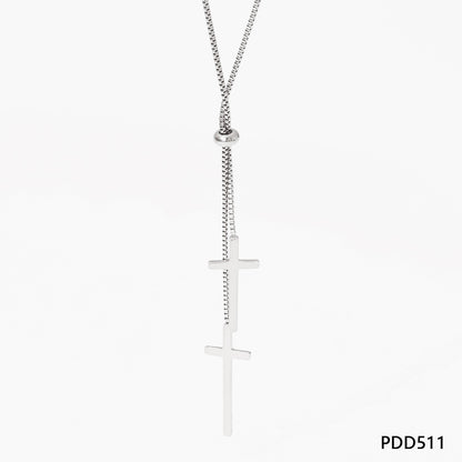 Classic Style Cross Stainless Steel Plating Necklace