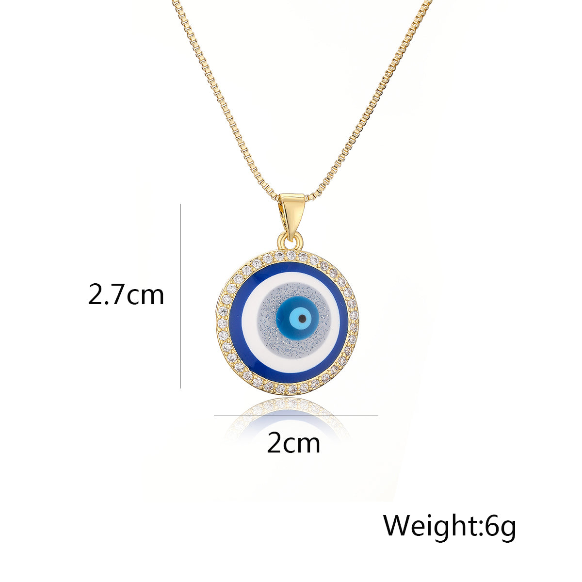 Commute Devil's Eye Copper 18k Gold Plated Zircon Pendant Necklace In Bulk