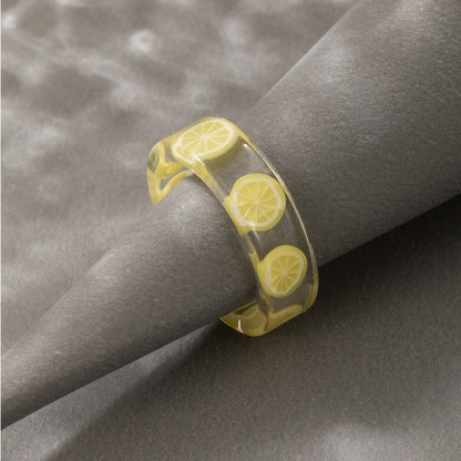 Simple Fashion Transparent Acrylic Resin French Retro Wind Creative Diamond Ring