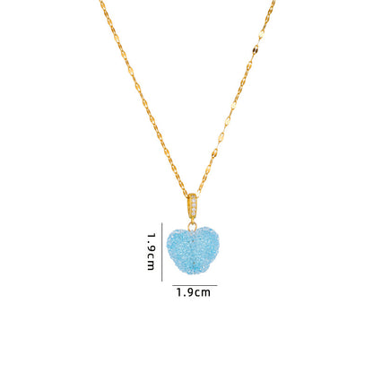 Sweet Heart Shape Plastic Titanium Steel Copper Plating Women's Pendant Necklace