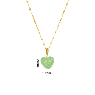 Sweet Heart Shape Plastic Titanium Steel Copper Plating Women's Pendant Necklace