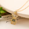 Cute Basic Little Bear Copper 18k Gold Plated Zircon Pendant Necklace In Bulk