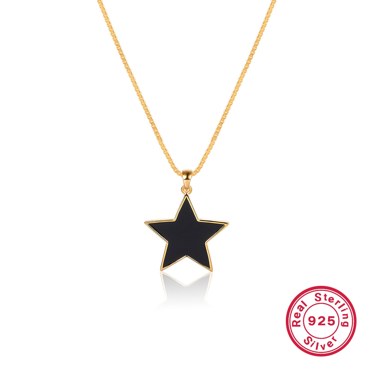 Casual Elegant Star Sterling Silver Plating 18k Gold Plated Pendant Necklace