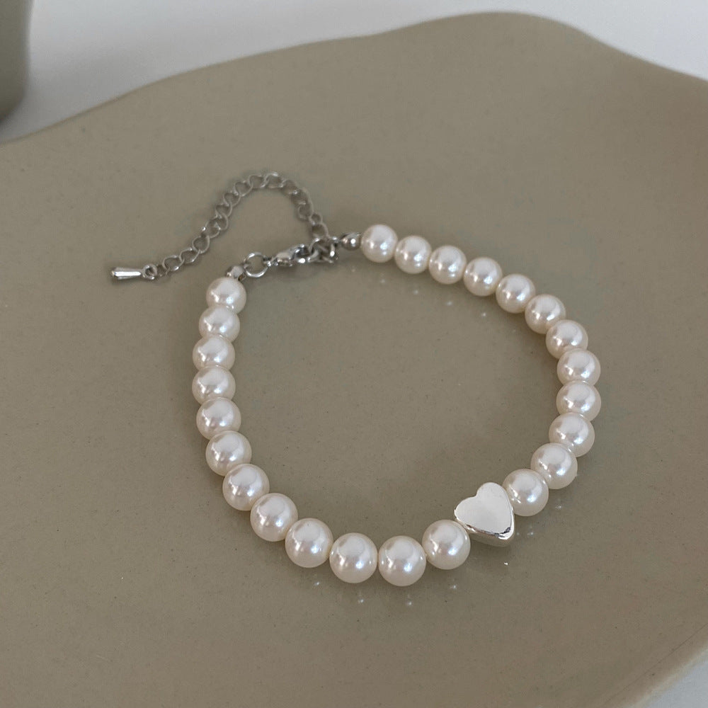 Modern Style Heart Shape Freshwater Pearl Bracelets