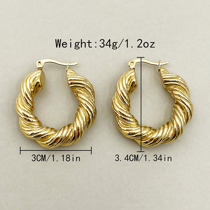 1 Pair Modern Style Streetwear U Shape Plating Stainless Steel Gold Plated Earrings