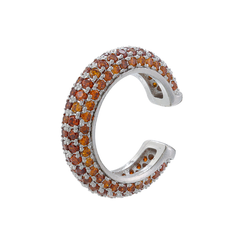 1 Piece Elegant Luxurious Shiny C Shape Plating Inlay Copper Zircon 18k Gold Plated Ear Cuffs