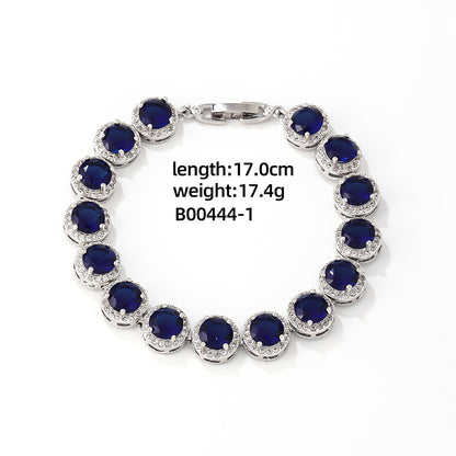 Luxurious Cool Style Round Copper Zircon Bracelets In Bulk