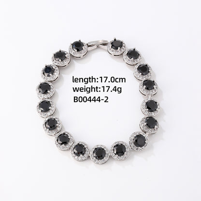 Luxurious Cool Style Round Copper Zircon Bracelets In Bulk