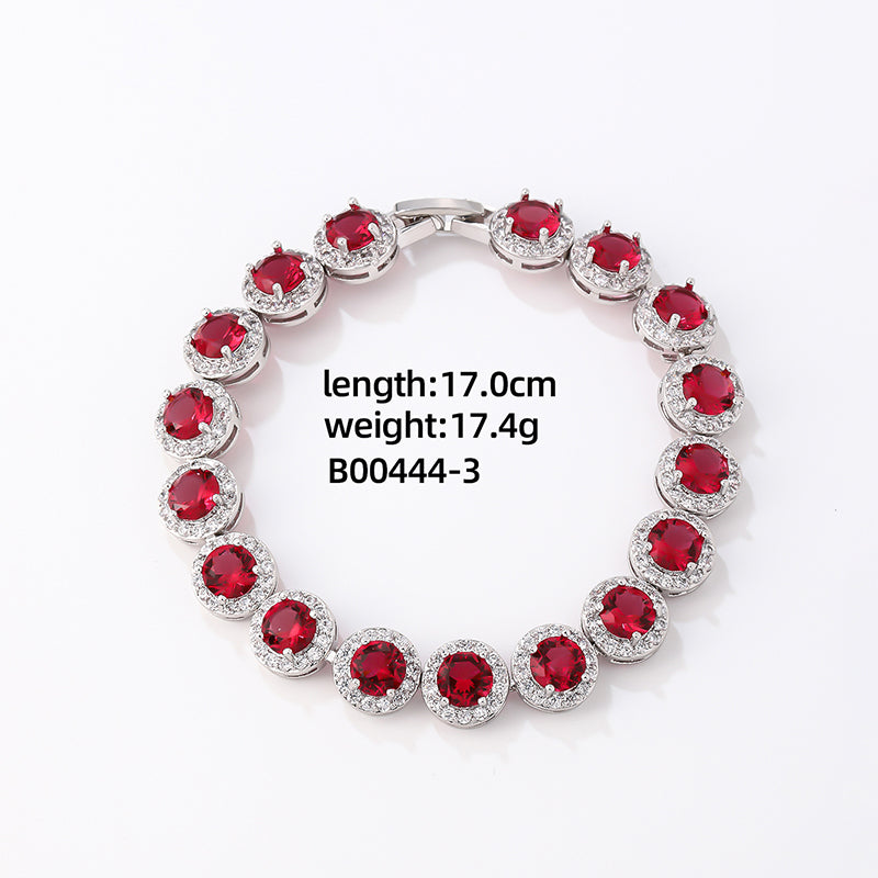 Luxurious Cool Style Round Copper Zircon Bracelets In Bulk