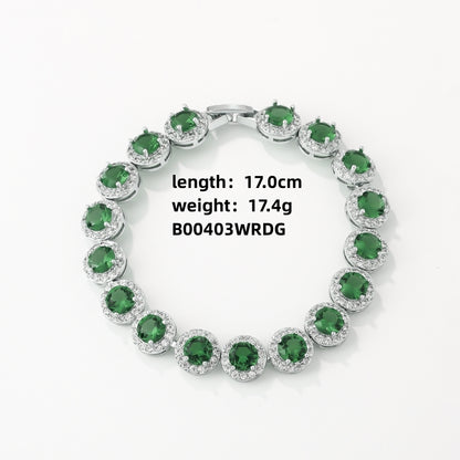 Luxurious Cool Style Round Copper Zircon Bracelets In Bulk