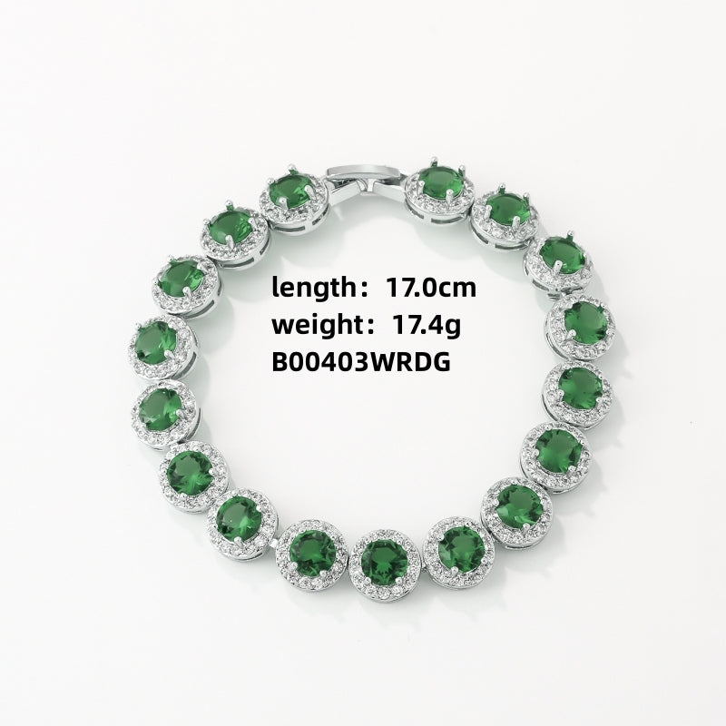 Luxurious Cool Style Round Copper Zircon Bracelets In Bulk