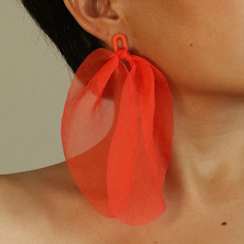 1 Pair Sweet Artistic Solid Color Cloth Drop Earrings