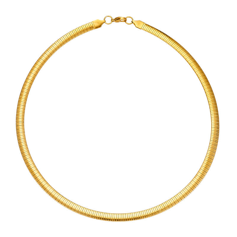 Simple Style Solid Color Stainless Steel Plating 18k Gold Plated Necklace