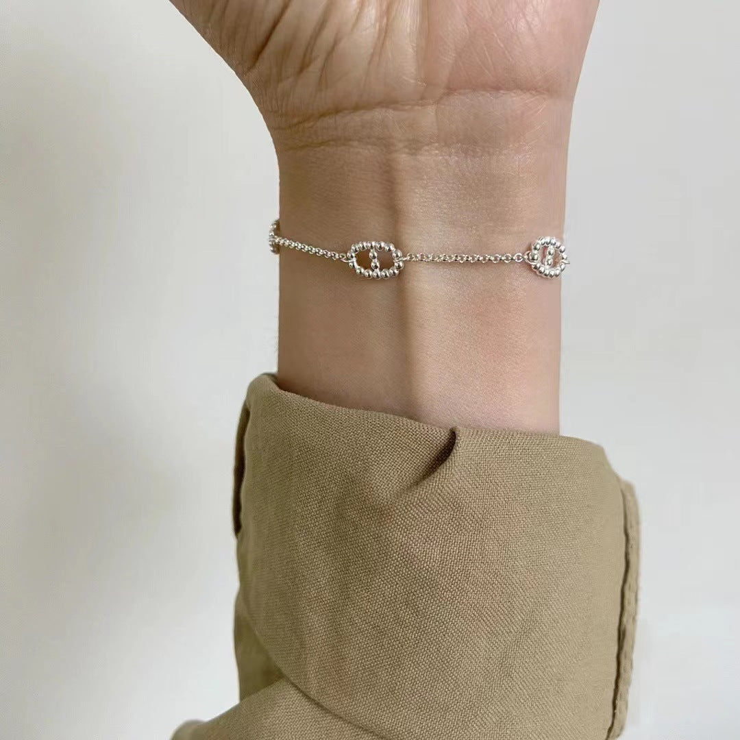 Simple Style Solid Color Sterling Silver Polishing Bracelets