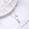 Elegant Sweet Korean Style Feather Sterling Silver Plating Inlay Zircon Pendant Necklace