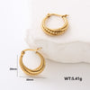 1 Pair Classic Style Round Flower Plating Stainless Steel 24k Gold Plated Drop Earrings Earrings Ear Studs