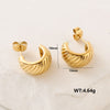 1 Pair Simple Style Classic Style Solid Color Plating Stainless Steel 24k Gold Plated Ear Studs