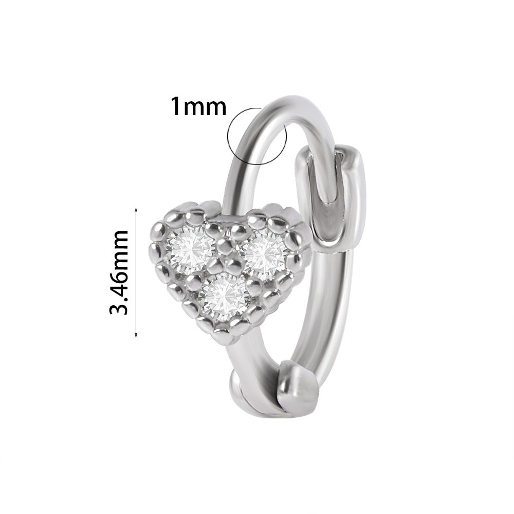 1 Piece Elegant Flower Butterfly Inlay Stainless Steel Zircon Earrings