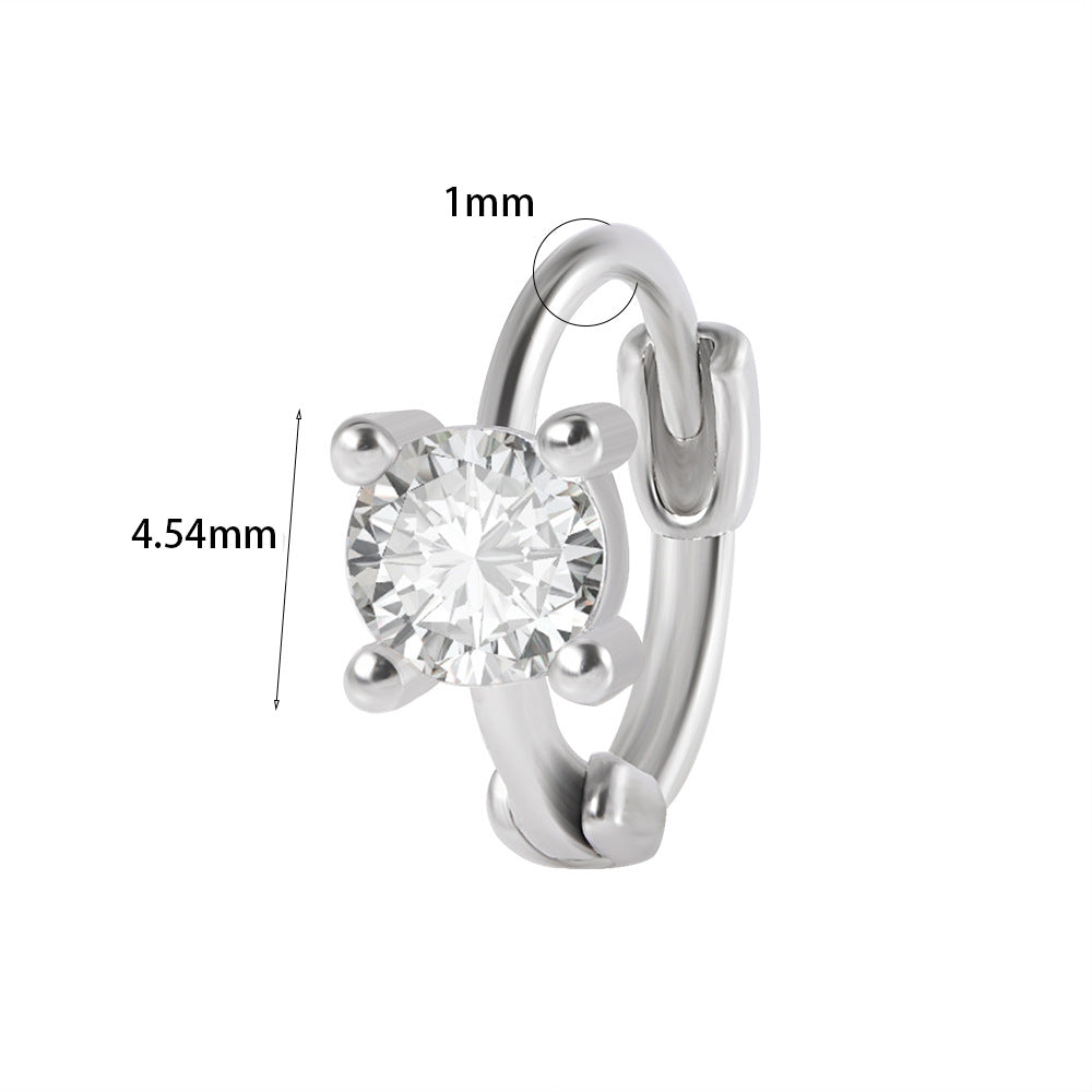 1 Piece Elegant Flower Butterfly Inlay Stainless Steel Zircon Earrings