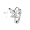 1 Piece Elegant Flower Butterfly Inlay Stainless Steel Zircon Earrings