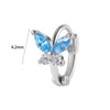 1 Piece Elegant Flower Butterfly Inlay Stainless Steel Zircon Earrings