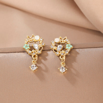 1 Pair Sweet Flower Butterfly Hollow Out Alloy Ear Studs