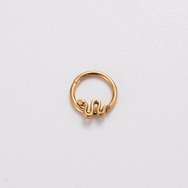 Punk Solid Color Stainless Steel Plating Inlay Zircon 18k Gold Plated Nose Ring