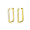 1 Pair Vintage Style Simple Style Square Inlay Copper Zircon Earrings