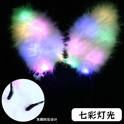 Fashion Angel Wings Goose Feather Luminous Headband Party Headdress Wholesale