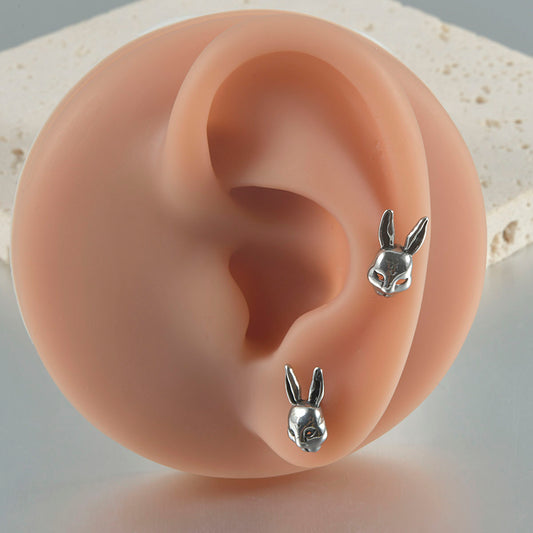 1 Piece Simple Style Rabbit Cattle Sheep Plating Stainless Steel Gold Plated Cartilage Earrings