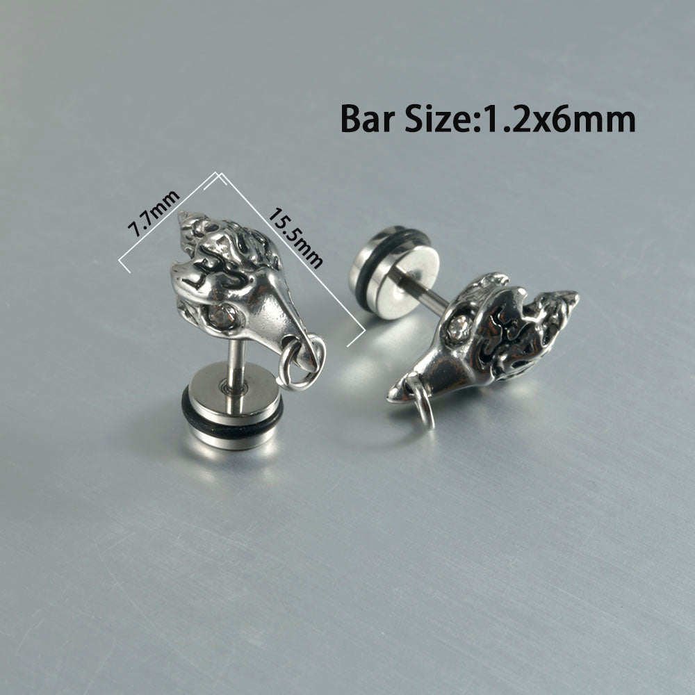 1 Piece Simple Style Rabbit Cattle Sheep Plating Stainless Steel Gold Plated Cartilage Earrings